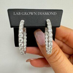 10.00ct Round Hoop Earrings in 14K Gold for $3840